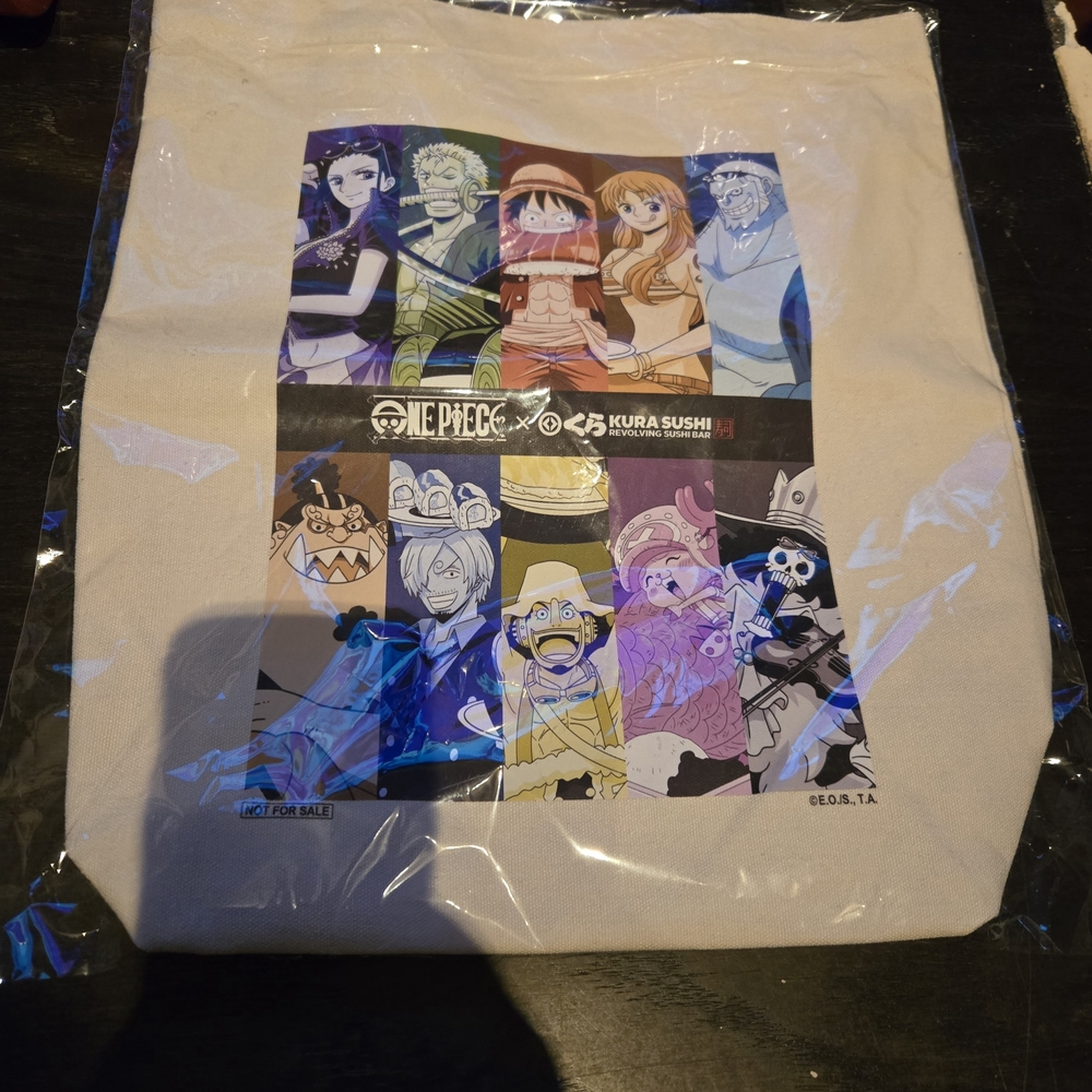One Piece x Kura Sushi Graphic Tote Bag - Colorful Characters